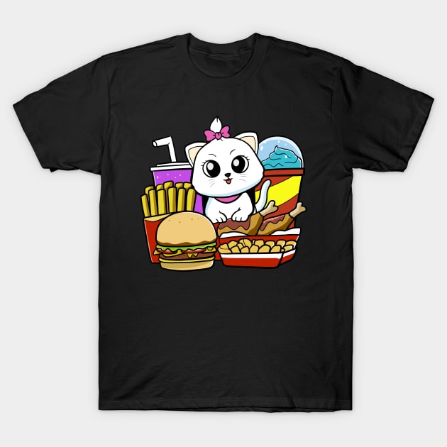 Fast food cat T-Shirt by WildSloths